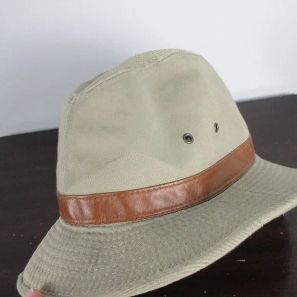 Retro Dorfman Pacific Company Scala Classica Fedora Style Safari Hat Beige M 142 - Picture 4 of 8